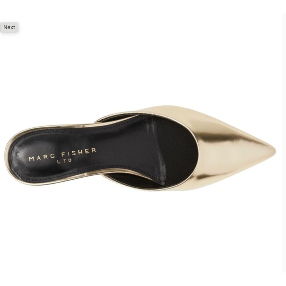 MARC FISHER New in Box Rosa Mule Heel in Gold Metallic // 7 - Picture 9 of 9